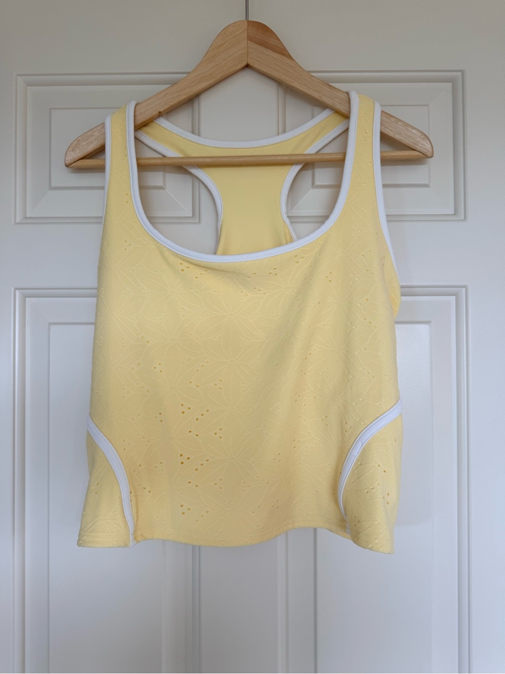 Anthropologie Daily Practice Butter Yellow Eyelet Set L NWOT - Picture 4 of 8
